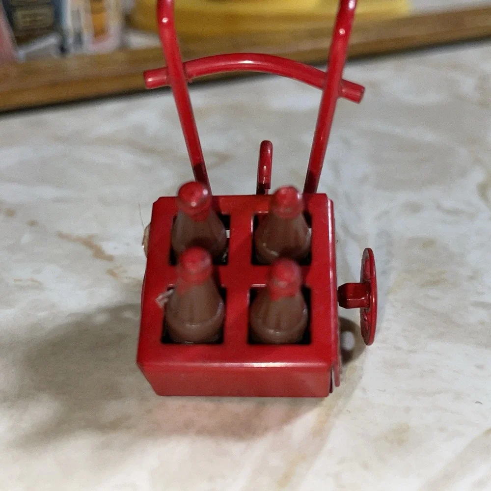 Tiny Red Coca-cola Delivery Wagon with Crate‎